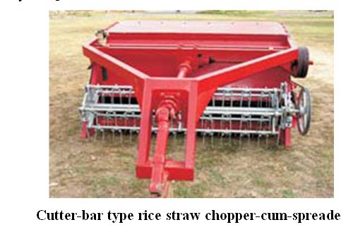 cutter-bar type rice straw chopper-cum-spreader
