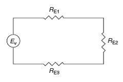 Figure 32.1: Electrical circuit with resistance in series.