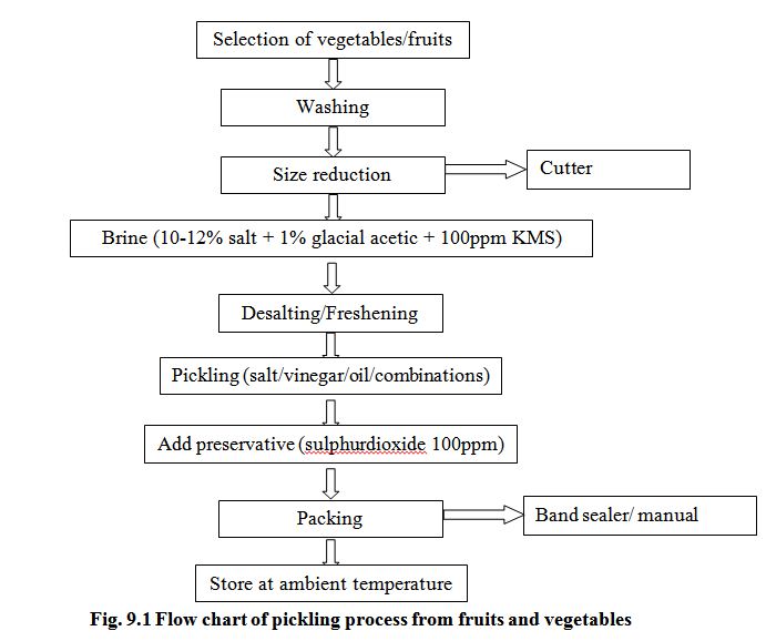 Fig. 9.1 Flow chart of pickling process from fruits and vegetables